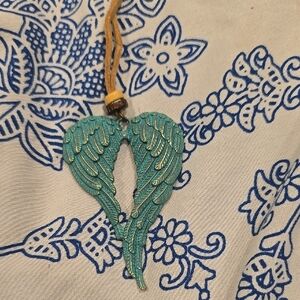 Hand Crafted Turquoise Angel Wing Pendant Necklace
